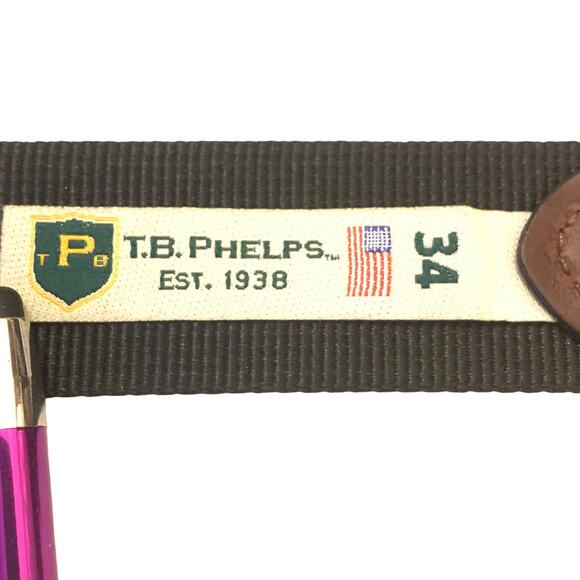 T.B.Phelps University of North Carolina Greensboro Mens Belt Nylon Leather Sz 34 - Picture 3 of 16